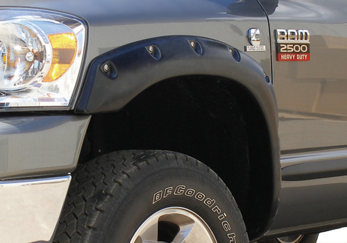 Black Ruff Riderz Fender Flares 02-09 Dodge Ram 6.5 ft. Bed - Click Image to Close